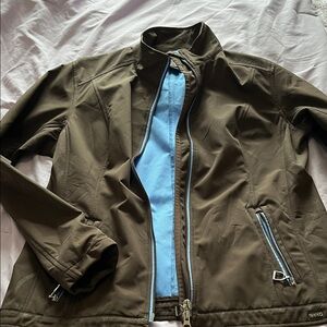 ARIAT Women’s Equestrian Performance Jacket in Brown with Blue Highlights